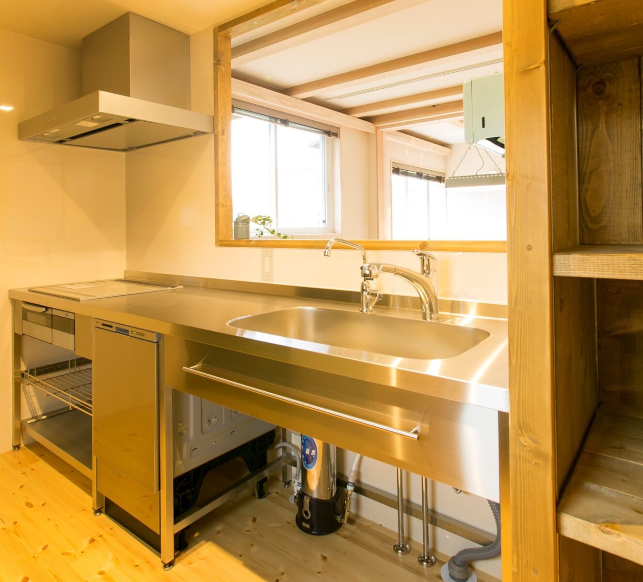 カントリー キッチン 15 Ｗ1800 I型 オーダー家具 サイズ変更可能 北欧 無垢 木製 パイン材 収納 人造大理石 天板 セラミックトップ - 34
