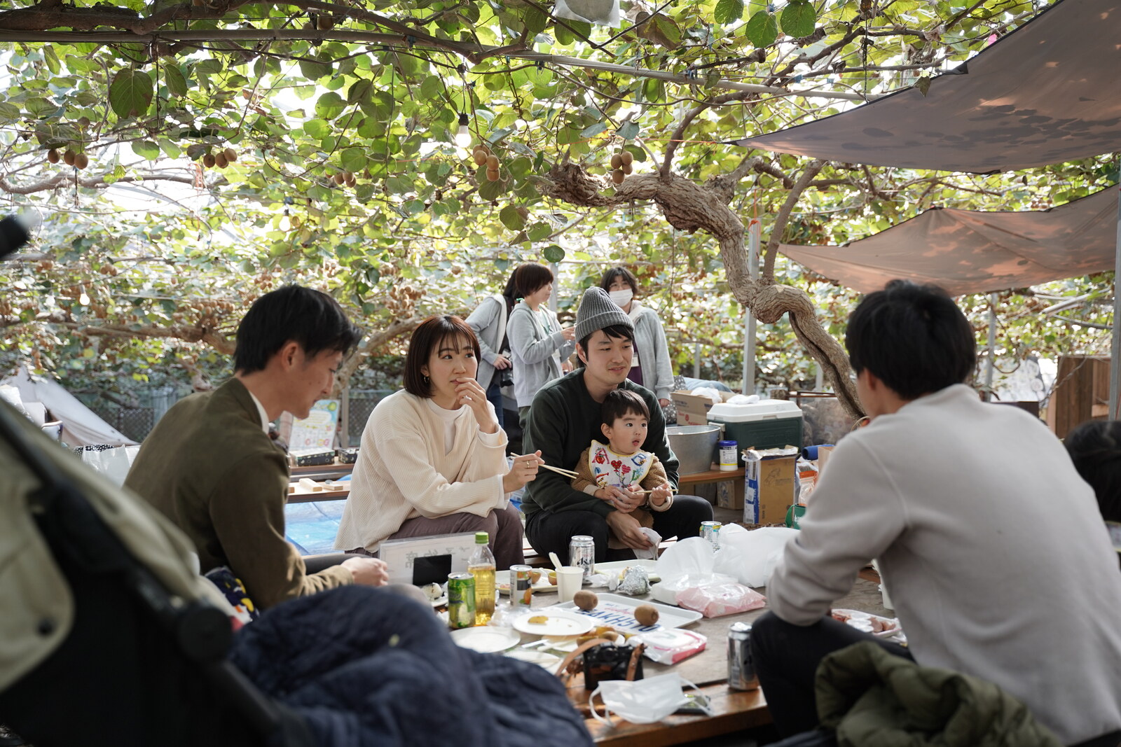 食卓を囲んで会話を楽しむ参加者の皆さん
